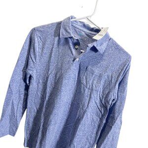 Crewcuts Boys Size 12 Blue Long-Sleeve Polo Style Shirt